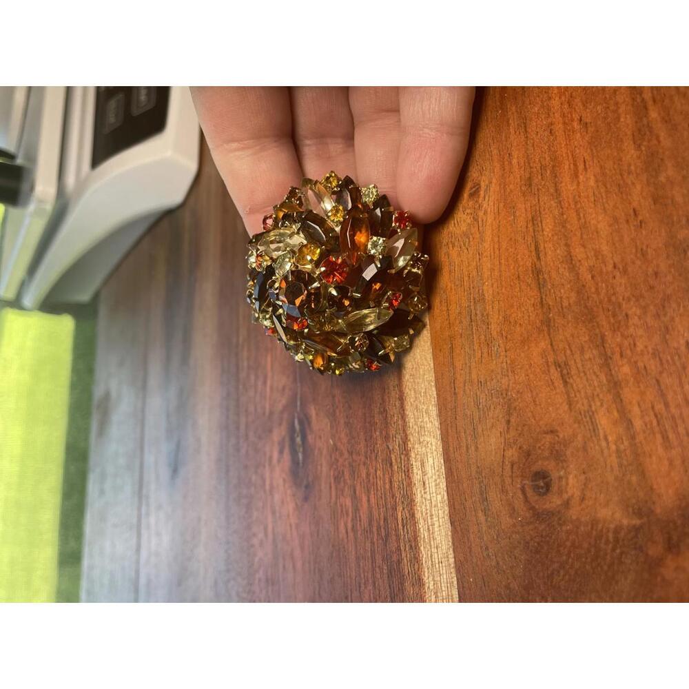 Vintage Juliana D&E Fall Colors Rhinestone Dome Brooch - Picture 6 of 7